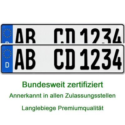 2 Kfz Kennzeichen Nummernschilder Autokennzeichen 520x110mm Wunschkennzeichen • 12.49€