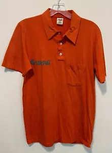 Vintage Dolphin Airlines Polo Shirt Adult L Orange Employee Agent Defunct Airway - Picture 1 of 11