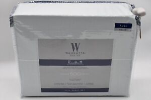 NEW Wamsutta Pimacott 100% Pima Cotton 500-TC Solid Light Blue Full Sheet Set