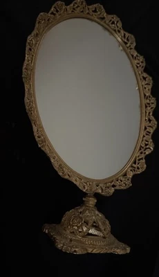 Espejo Filagrana Ajustable Vintage Regency Tono Oro Rosa Foto 1 de 4
