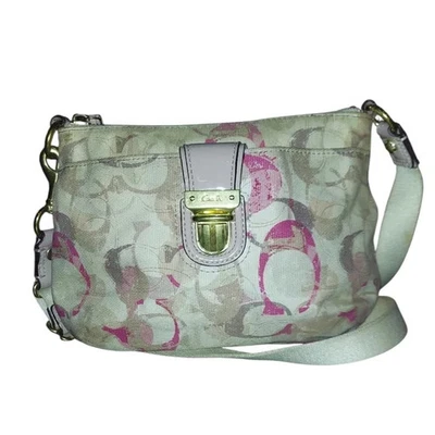 Coach Poppy Ikat Swingpack Crossbody/Multi Color Pink brown tan - Image 1 of 4
