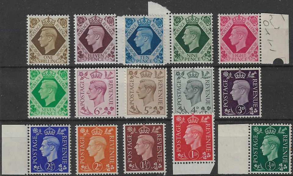 KGVI 1937-1947 Definitive Set SG462-SG475 (15 values). Fine/VFine MNH. - Image 1 of 1