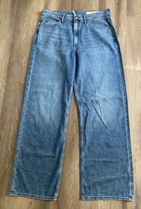 Pantalones de mezclilla Rag & Bone peso pluma Logan tiro alto pierna ancha en River para mujer 30 $275 - Imagen 1 de 14