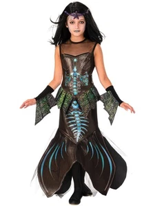 Girls Zombie Mermaid Halloween Corpse Undead Spooky Fancy Dresss Kids Costume - Picture 1 of 4