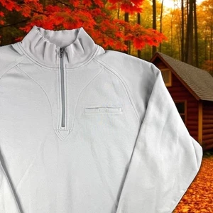 Vintage Adidas Mens Pullover Sweatshirt Quarter Zip Spellout Gray Logo Large - Picture 1 of 11