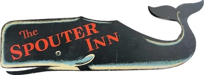 Vintage “The Spouter Inn”  Nautical Wood Hanging Whale Fish Wall Decor Moby Dick - Image 1 of 4
