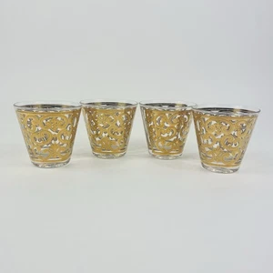 Georges Briard Spanish Gold Double Old Fashioned Cocktail Glasses Set of 4 1960s - Picture 1 of 16
