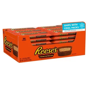 REESE'S Milk Chocolate Peanut Butter Cups, Candy 1.5 Ounce (Pack of 36) - Picture 1 of 7