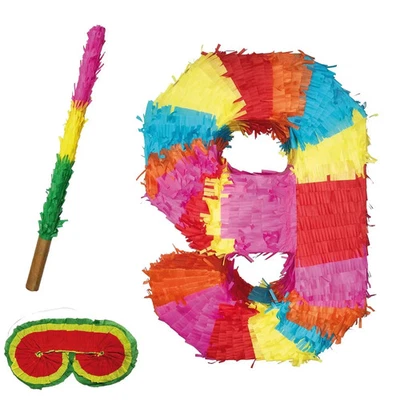 Party Factory EUA Pinata Número 9 Multicolorido com Stick e Máscara para Olhos Extra Grande - Imagem 1 de 4