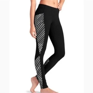Athleta Reflective Be Free Leggings Black Medium Gray Athletic Pants Gym Yoga - Zdjęcie 1 z 6