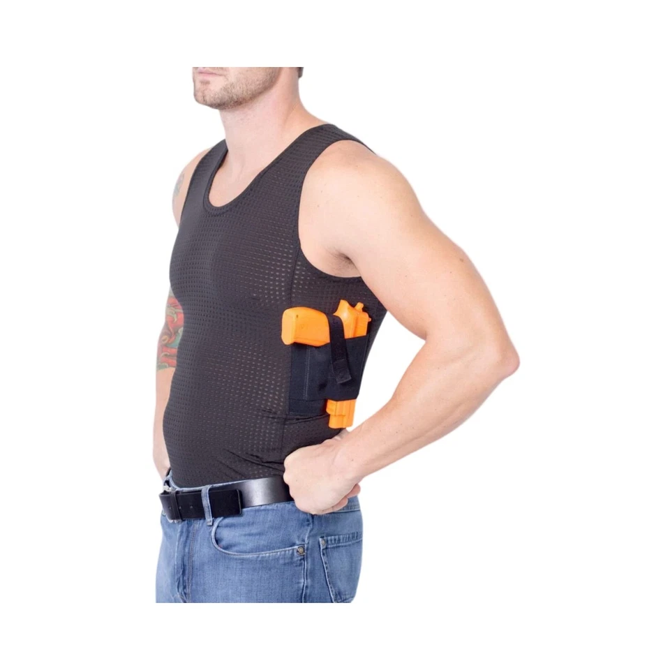 Concealed Carry Mesh Tank Top Gun Holster CCW Tactical Compression Spandex Shirt - Image 1 of 1