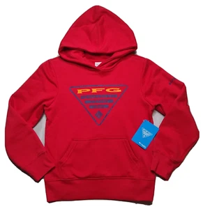 COLUMBIA PFG PERFORMANCE FISHING GEAR Youth Small (7/8) Red Pullover Hoodie NEW - Picture 1 of 12