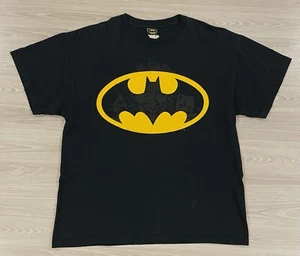 Vintage 2005 Warner Bros Batman Joker T-Shirt Black Bat Signal Men’s Size Large - Picture 1 of 6