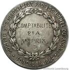 F1703 Médaille Enseignement Comptabilité 1er Prix 1920 Tissot Silvered SUP