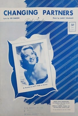Changing Partners By Patti Page Piano Song Lyrics Sheet Music d6 - Image 1 of 3
