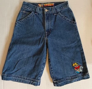 FlameHead Denim Jean Shorts Youth Size 12 Embroidered Big Pockets Fast USPS Ship - Picture 1 of 9