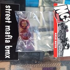 2 BMX BIKE WHEEL RED AXLE NUTS 3/8"s FRONT 26tpi FIT HARO SE GT FREESTYLE NEW