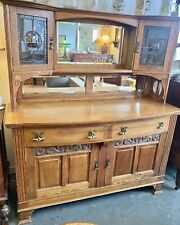 Superb Quality Mirror Back Oak Arts And Crafts Art Nouveau Sideboard Fab Cond
