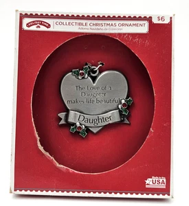 Gloria Duchin Hija Navidad ORNAMENTO Peltre con Brillante Rojo y Verde Santo - Imagen 1 de 3