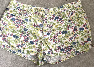 Ralph Lauren Polo Jeans stretch cotton floral hipster FESTIVAL shorts US 6 UK 10 - Picture 1 of 18