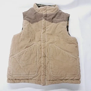 Vtg OshKosh Corduroy Camo Reversible Puffer Vest Jacket Kid Boy 6 90s Y2k Grunge - Picture 1 of 13