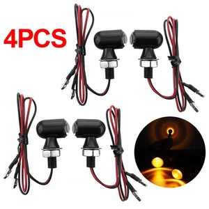 Motorcycle LED Turn Signal Light Bullet Indicators Blinker Lamp Motorbike -4X8mm - Picture 1 of 11