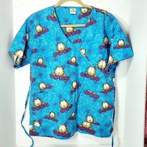 Garfield & Odie Scrub Top | Offizieller Comic Cartoon | Damen Large - Bild 1 von 8