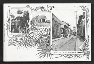 Gruss aus Caracas Theatre Calle de la Candaleria Art Nouveau Venezuela ca 1898 - Picture 1 of 1