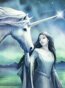 ANNE STOKES ART - NORTH STAR UNICORN 3D PICTURE PRINT 300mm x 400mm - Picture 1 of 2