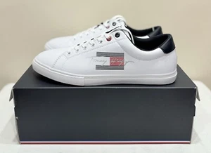 Tommy Hilfiger TH Flag Stripe White Shoes Sneakers Mens Size US 10 (EUR43)✅ - Picture 1 of 11