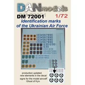 Decal Ukrainian Air Force - For Scale Model Kit Dan Models 72001 Scale 1:72 - Picture 1 of 6