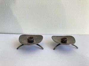 Design paire de bougeoirs moderniste tripode Hans Bunde 1959 Cohr Atla Danemark - Picture 1 of 9