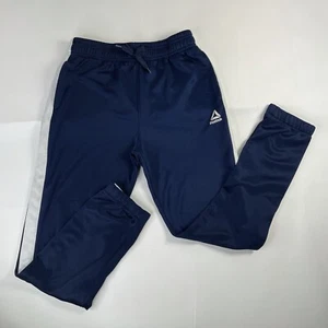Reebok Track Pants XL 18/20 Navy Blue Youth Kids Joggers Drawstring Used Stained - Picture 1 of 12