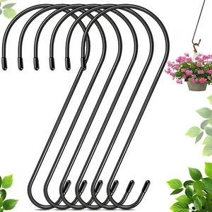 6Pack 12 Inch Extra Large S Hooks for Hanging Plants Bird Feeders On Tree Branch - Picture 1 of 7