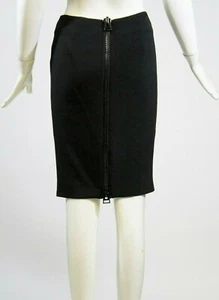 TOM FORD Black Oversize Back Zip Accented Viscose Blend Straight Pencil Skirt 38 - Picture 1 of 12