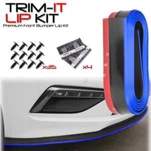 TRIM-IT Lip Kit Universal Fit Bumper Lip Spoiler Body Kit Wing Blue Infiniti - Foto 1 di 12