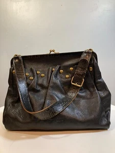 Vintage Miu Miu Handbag Leather with brass studs made in Italy - Picture 1 of 12