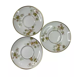 Haviland France Autumn Leaf 5,5 Zoll Teetassenteller mit Goldrand 3er Set - Bild 1 von 8