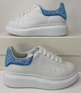Alexander McQueen Designer Sneakers Shoes Kids Children Size 12.5 30C $350 White - Picture 1 of 15