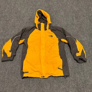 The North Face Jacket Boys Medium Orange Gray Snowboard Ski Rain Full Zip 3In1 - Picture 1 of 13