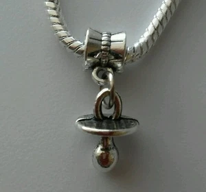 Baby Infant Pacifier Binky Dangle Charm Pendant For European Bracelet Necklace - Picture 1 of 3