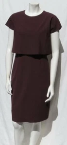 $228 J CREW Aubergine Stretch Refined Wool Overlay Sheath Dress sz US XS 2 MINT - Picture 1 of 6