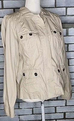 Croft & Barrow Women's Long Sleeve Lightweight Khaki Utility Jacket Size Large - Image 1 of 4