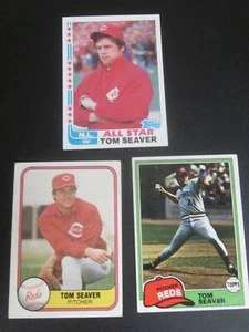 Tom Seaver Baseball Card- 3,1981,1982,Topps & Fleer,excellent condition - Picture 1 of 2