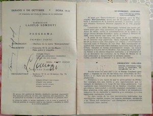 LASZLO SOMOGYI D. DENTE F. INGOLD 1960 SODRE Uruguay 3 Concert SIGNED PROGRAMS - Picture 1 of 16