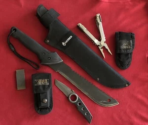 GERBER - MACHETE, MULTI TOOL, & FOLDING KNIFE - (3) ORIGINAL SHEATHS - Picture 1 of 12