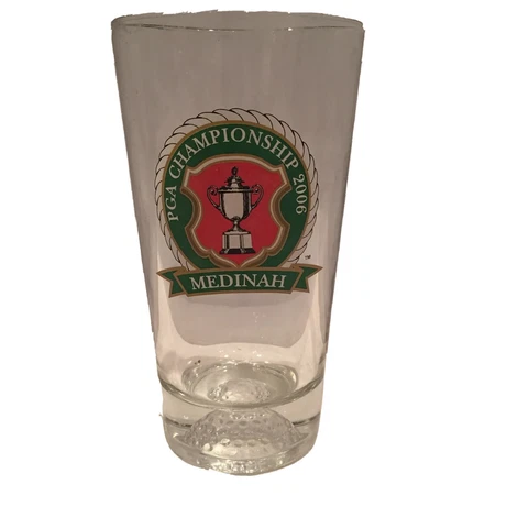 PGA Championship 2006 Medinah Country Club Golf Pint Glass Tiger Woods Winner Cover