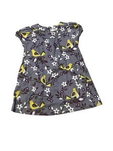 Mini Boden Tunic Dress Pockets Short Sleeve Floral Birds, Size 4/5 - Picture 1 of 6