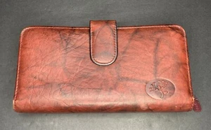Buxton Genuine Leather Wallet Women’s Clutch Billfold Burgundy 7” X 4” Pockets - Picture 1 of 11