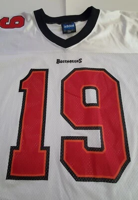 Camiseta grande vintage de la NFL Adidas Tampa Bay Buccaneers Keyshawn Johnson #19  Foto 1 de 4